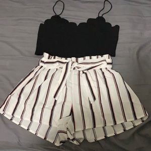 Two Piece Set (Cropped Top & High Rise Shorts)